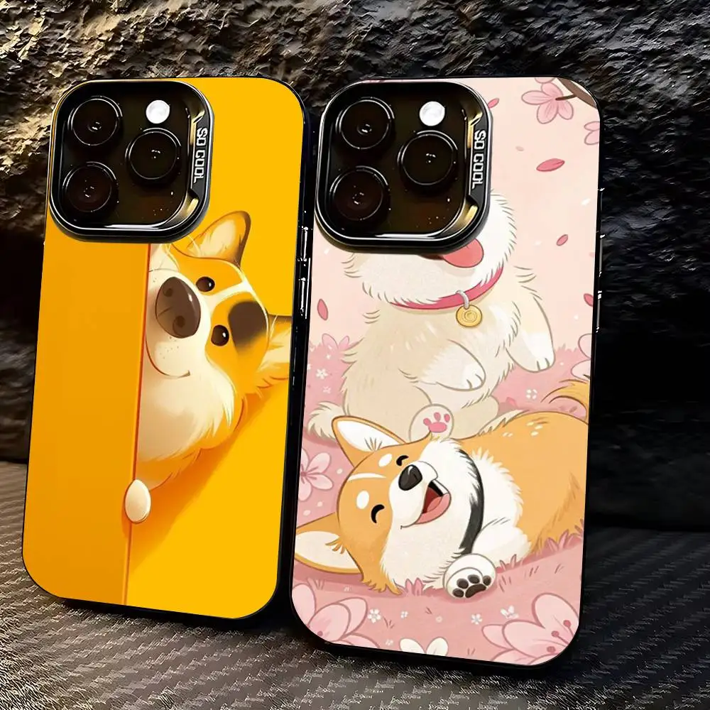 

Cute Corgi Phone Case For iPhone 17,16,15,14,13,12,11,Pro,Max,Plus Soft Black Cover