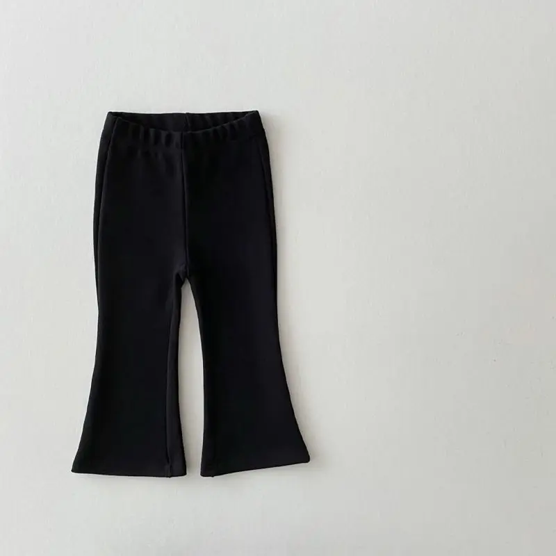 Herbst-Winter Mädchen Koreanischer Stil Fleece-Gefütterte Schlaghose Dehnbare Warme Lange Hose Kinder Weich Bequem Lässig Trend Kinder – Detail 13