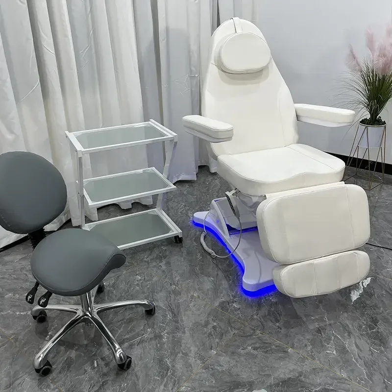 

High Quality New Hand Control Massage Facial Beauty Bed With LED Lights 3 Motors Can Be Customized Color For Salon And Spa