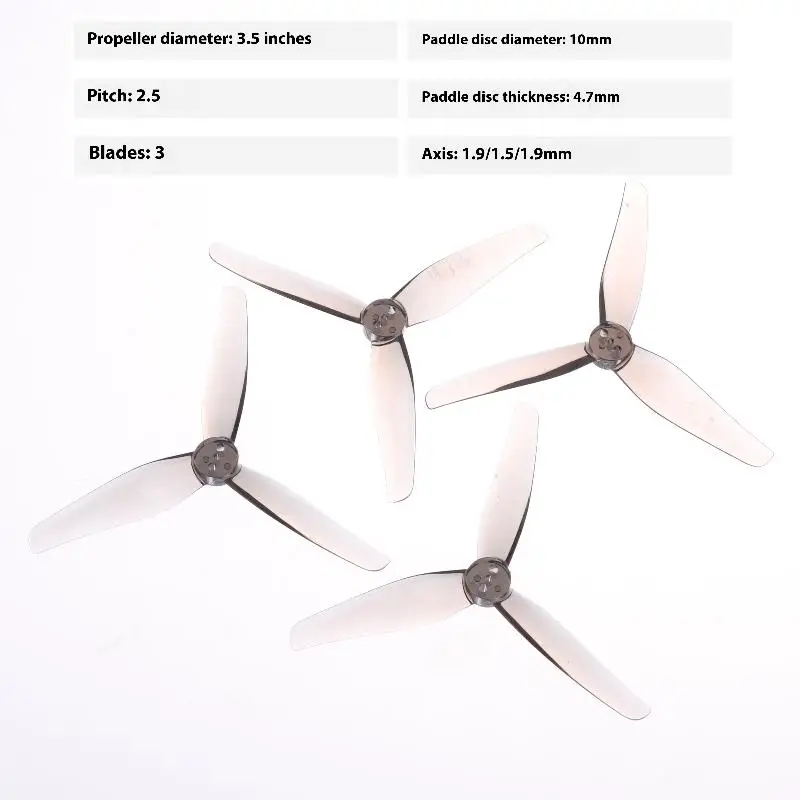 2 คู่อุปกรณ์ DIY HQProp T3.5X2.5X3 สําหรับ IH3 3.5 นิ้ว FPV ดอกไม้ Fly Crossover เครื่องบินใบมีดใบพัด