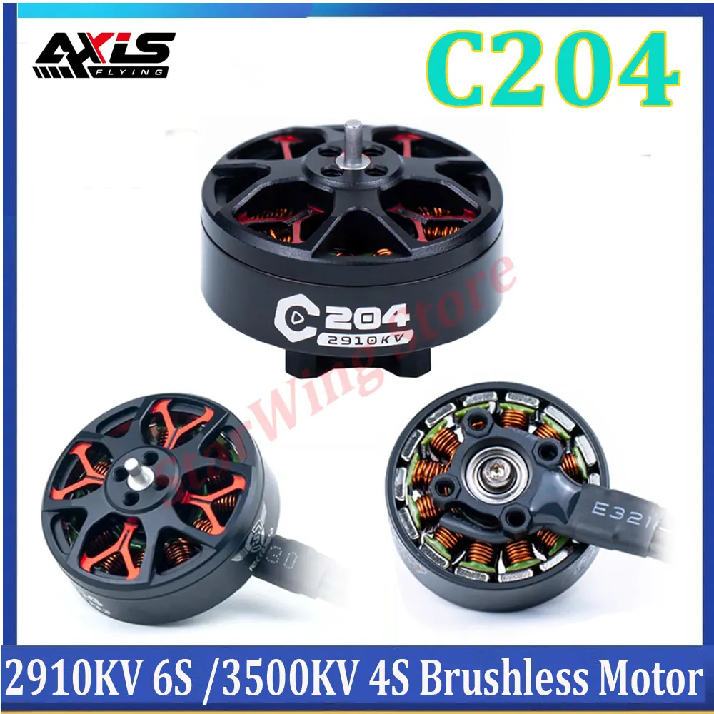 

AXISFLYING C204 2004 FPV Бесщеточный двигатель 2910KV 6S /3500KV строкоптер для RC FPV 3/3.5 дюймов Cinewhoop кинематографический Квадрокоптер