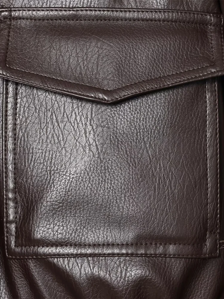 Chaqueta de cuero PU con cuello levantado para mujer, estilo europeo, versátil, elegante, holgada, color sólido