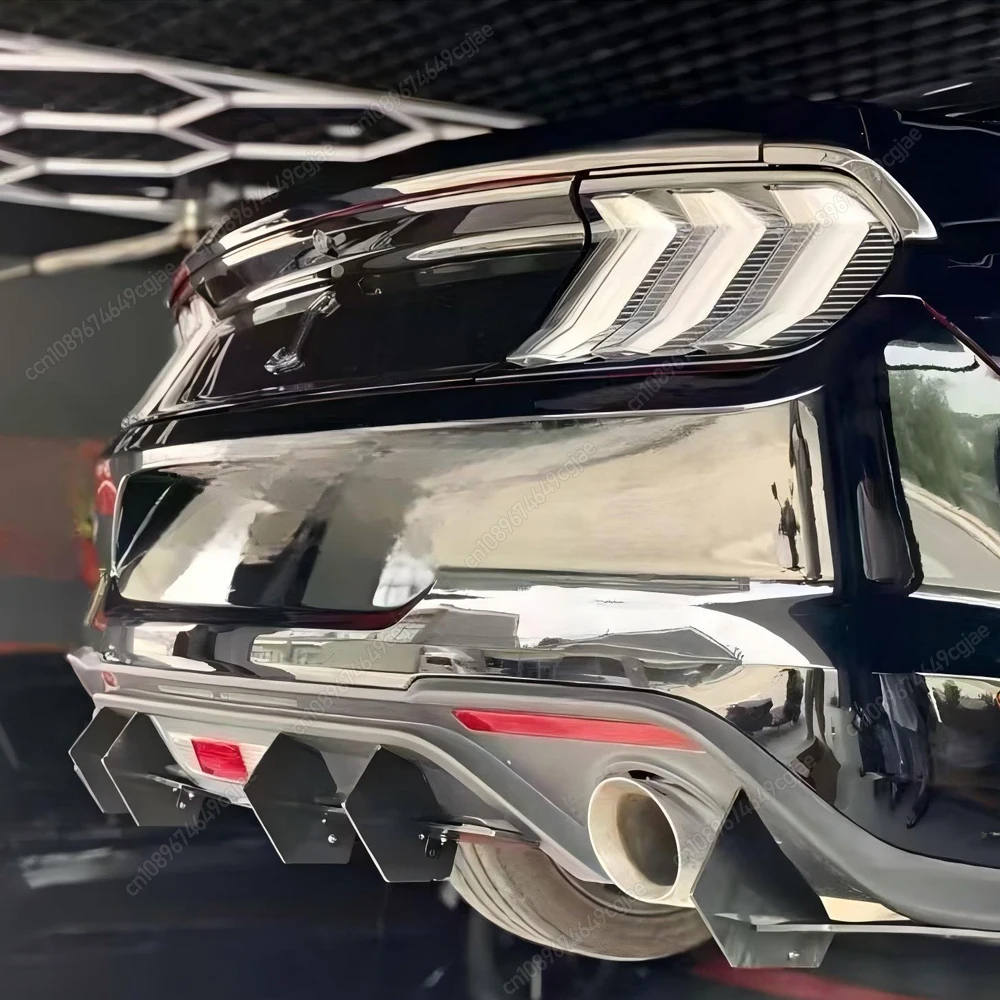 

For Ford Mustang 2018 2019 2020 2021 Car Rear Bumper Lip Diffuser Spoiler Splitter Bodykits Tuning ABS Gloss Black