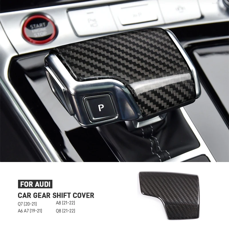 

Настоящее углеродное волокно, салон автомобиля, центральная консоль, ручка переключения передач, накладка, наклейка для Audi A6 A7 A8 Q7 Q8 S6 S7 RS6 RS7 RS8