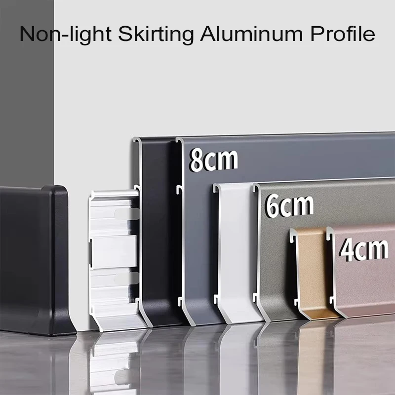 Ultra-thin Skirting Aluminum Profile Surface Mounted Hidden Baseboard Floor Corner Wall Trim Channel Linear Strip