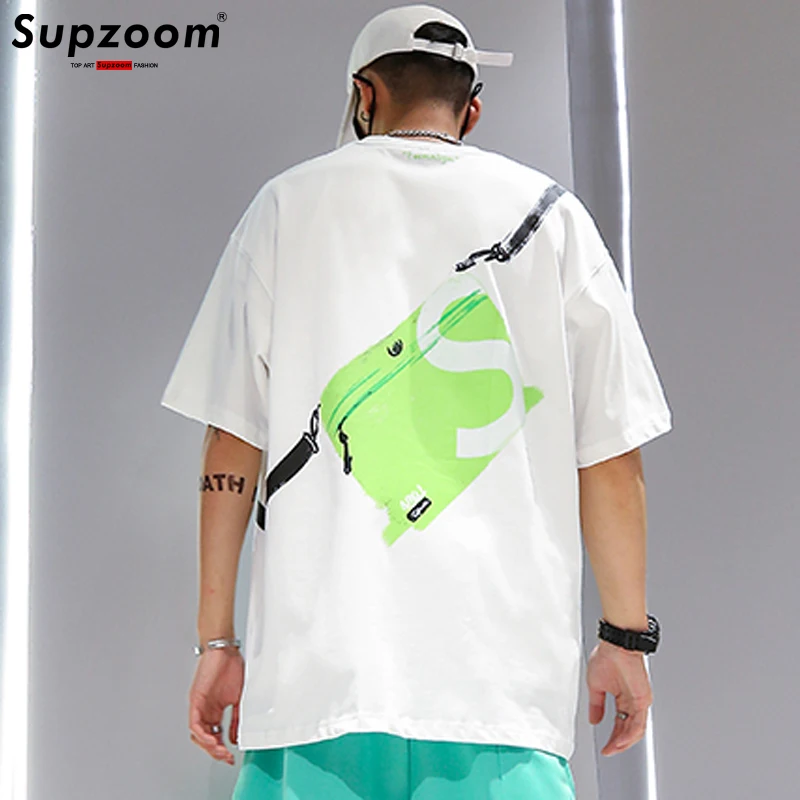 Supzoom 2022 New Arrival Summer Top Fashion Printed T-shirt Neutral Short O-neck Casual Hip Hop Cotton Ins Loose Men Tshirt