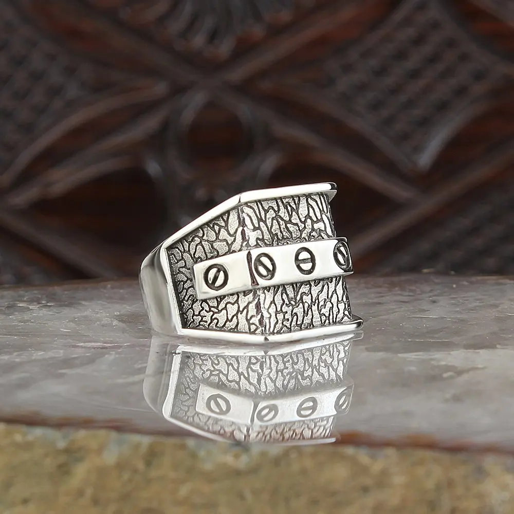 Free Shipping Pattern 925 Sterling Silver Men 'S Ring for Men Gift Jewelry, Real Silver, made in Turkey 2022 Fashion Trendy