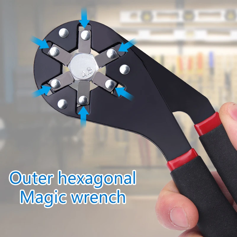 

6/8In Multifunctional Adjustable Universal Wrench With Chrome Craftsman Wrench Grip Multifunctional Repair Hand Tool