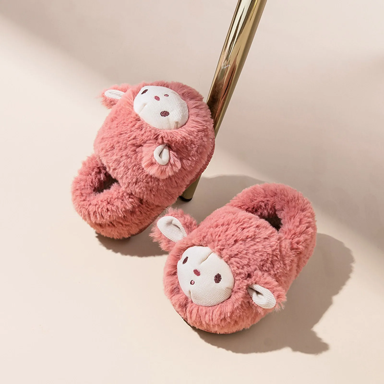 شباشب بناتي عصرية وشباشب شتوية للأولاد والبنات شباشب مسطحة ناعمة مريحة ودافئة لطيفة على شكل رسوم كرتونية للأطفال الصغار مقاس 9