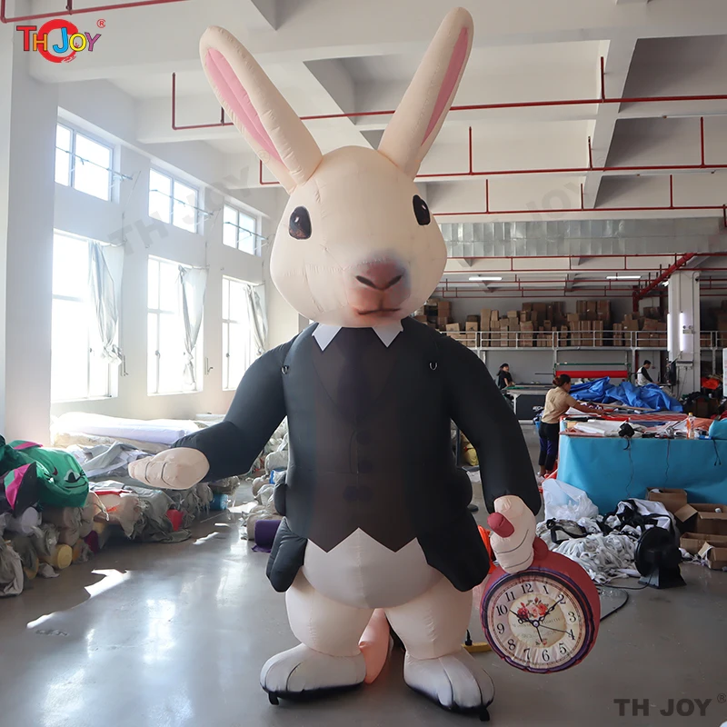 

Гигантский надувной пасхальный кролик с часами, талисман животного, надувной кролик с таймером для мероприятия