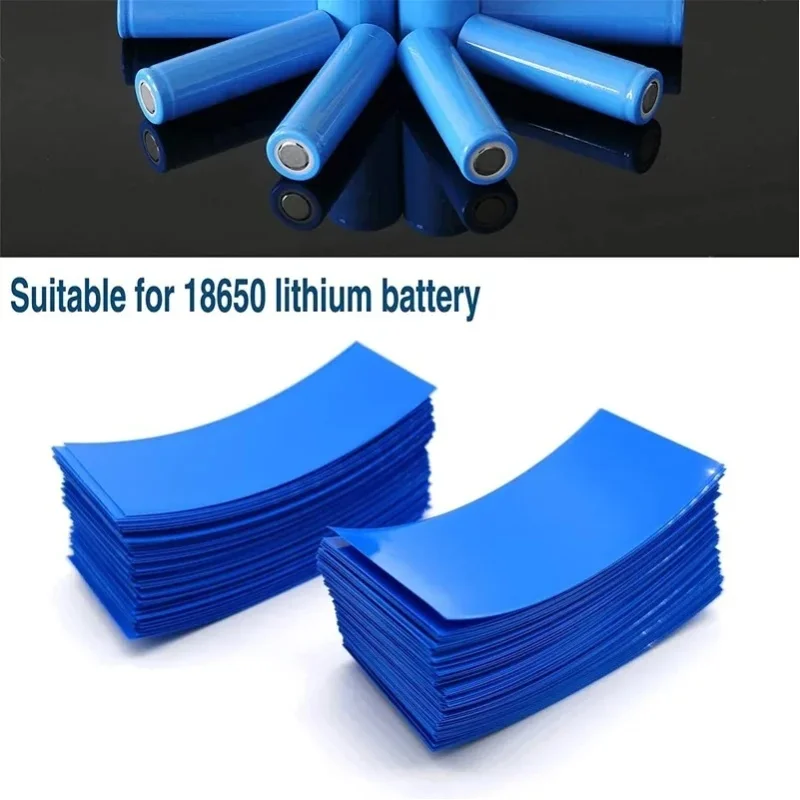 100 Stück sortierte flache PVC-Schrumpfschläuche, selbstklebende Isolierhülse für 18650 Lithium-Akkupack, Schutzrohr-Set