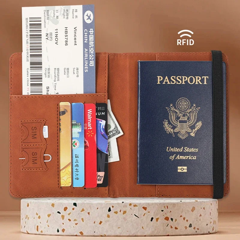 RFID Passport Bag Protective Cover Travel Wallet Document Card Holder Passport Holder Air Ticket Holder Overseas Storage Bag