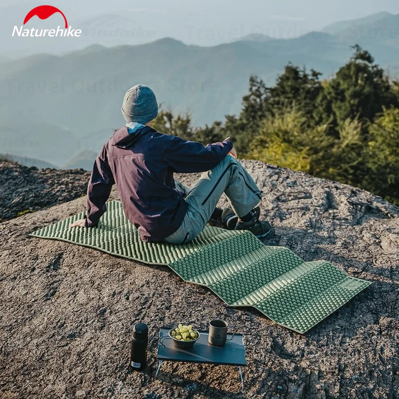 Naturehike R1.8 Egg Trough Mat Folding Widen Aluminum Film Moisture-proof Sleeping Pad Ultralight Outdoor Cushion 1-2 Person