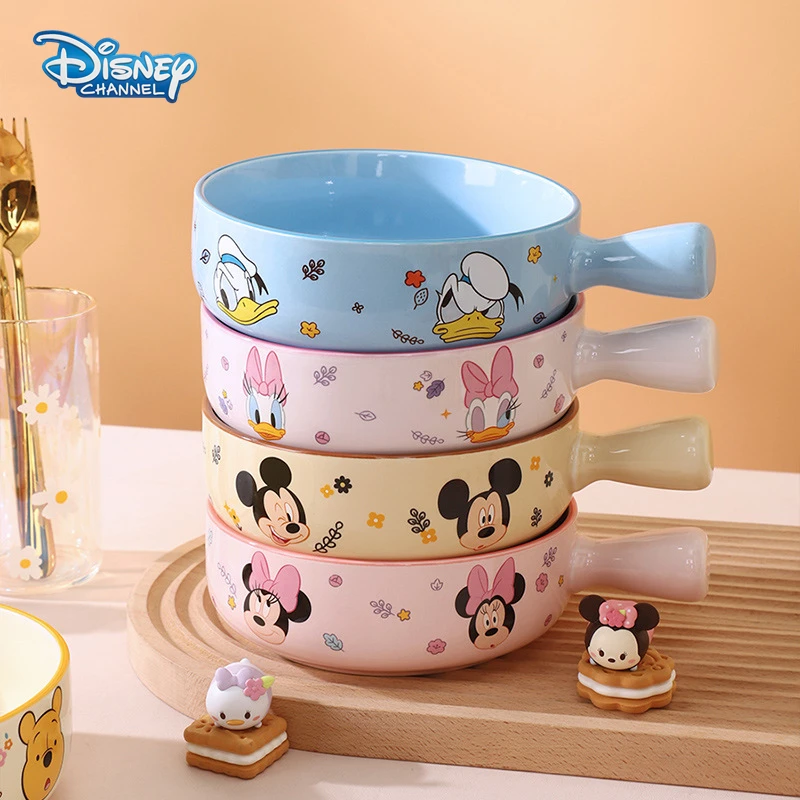 Imagem -04 - Disney-cartoon Cerâmica Arroz Tigela para Crianças Mickey Minnie Pooh Urso Pato Donald Bonito Lidar com Snack Bowl Fruit Salad Bowl Kids Tableware