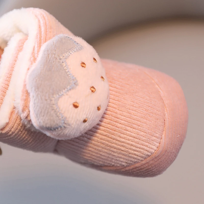 Botas de nieve suaves de 0 a 18M para bebé, zapatos cálidos a la moda para niño y niña, de dibujos animados