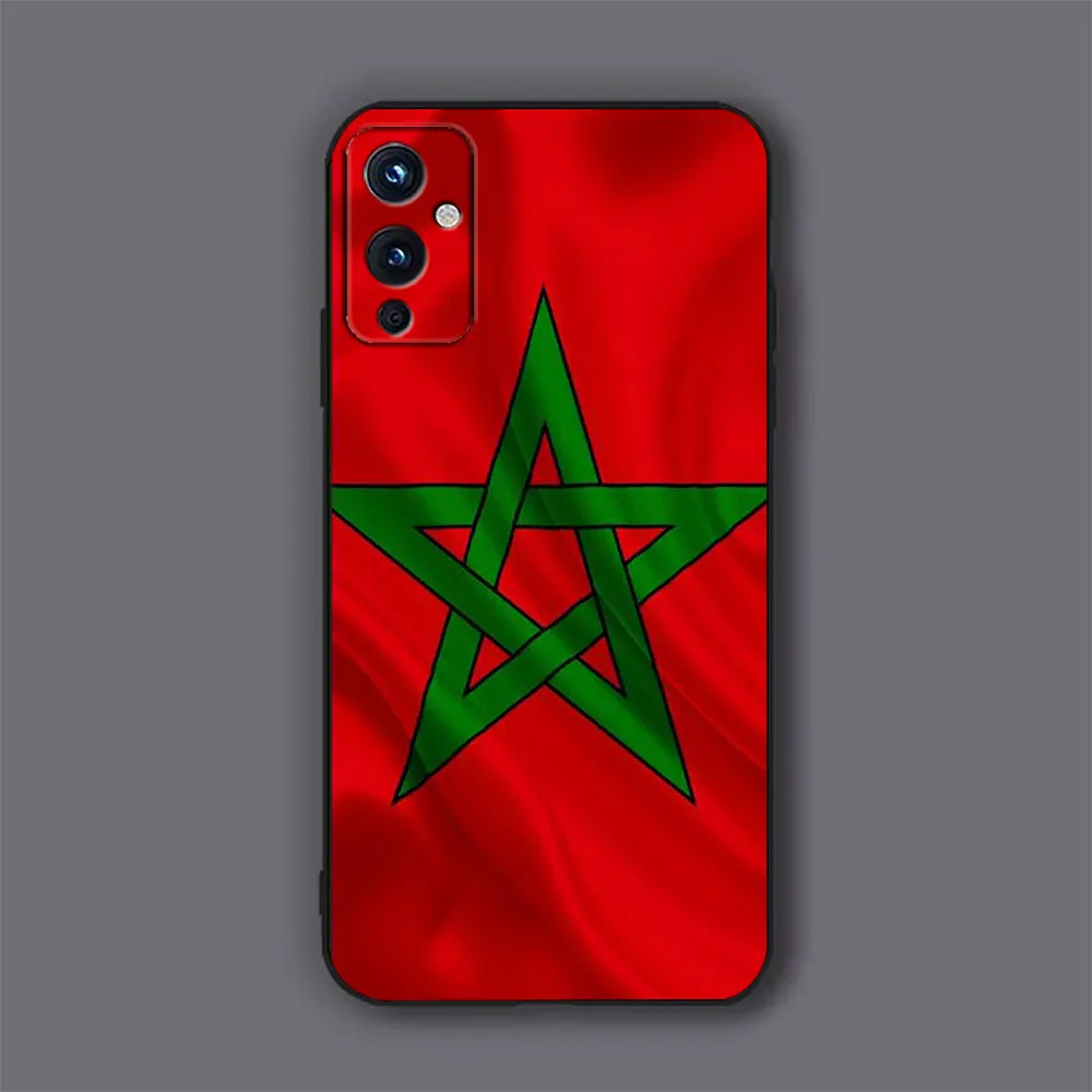 Caixa de telefone bandeira marroquina-marroquina, capa de silicone para oneplus 9 9r 8 8t 7 7t ace 2v nord ce 2 3 lite 5g pro