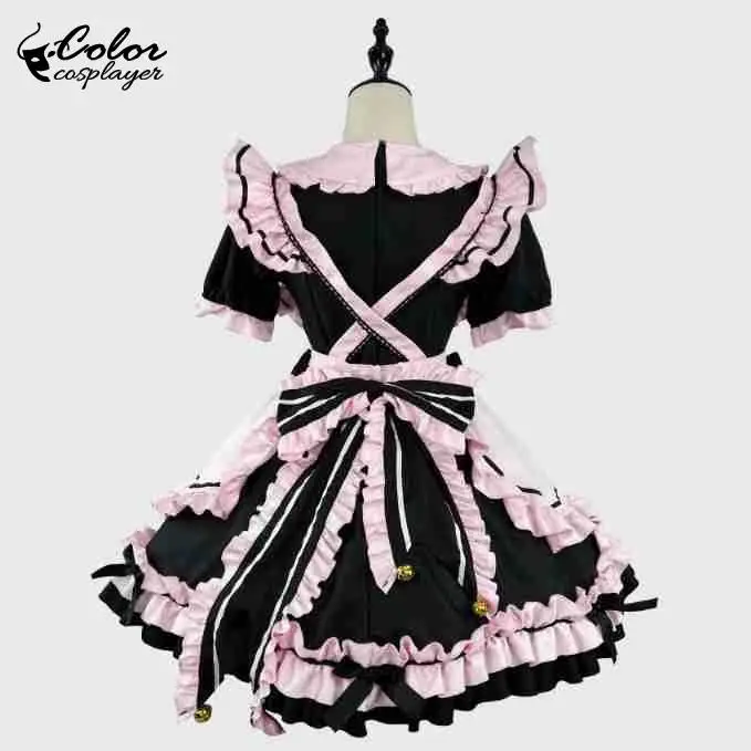 لوليتا كوسبلاير القوس فستان خادمة للنساء ، أنيمي اللباس ، زي الهالوين ، ملابس حفلة الكبار ، الهوى ، زي كرنفال ، اللون