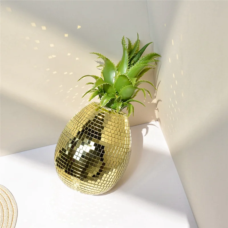 BAAG-Pineapple Gold Ornaments Inlaid With Glass Simulation Fruit Home Decorations Pineapple Decorations