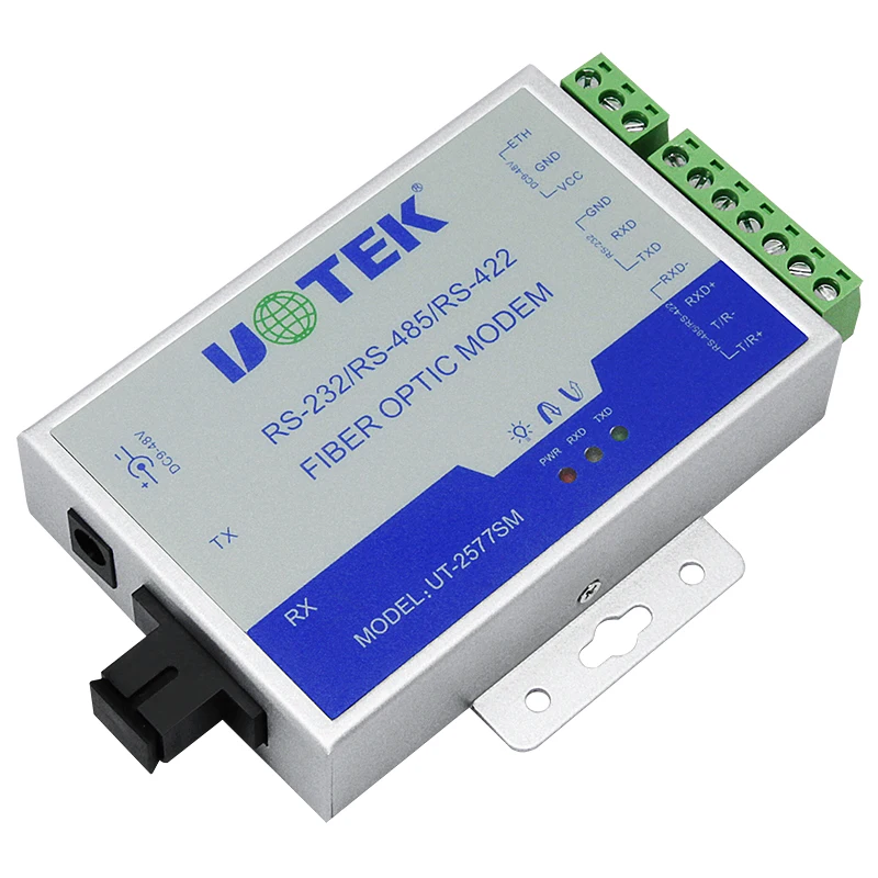 UOTEK 2pcs Fiber Transceiver RS232 RS485 RS422 20KM SC Port RS-232 RS-485 RS-422 to Fibre-optical Converter UT-2577SM+UT-2578SM