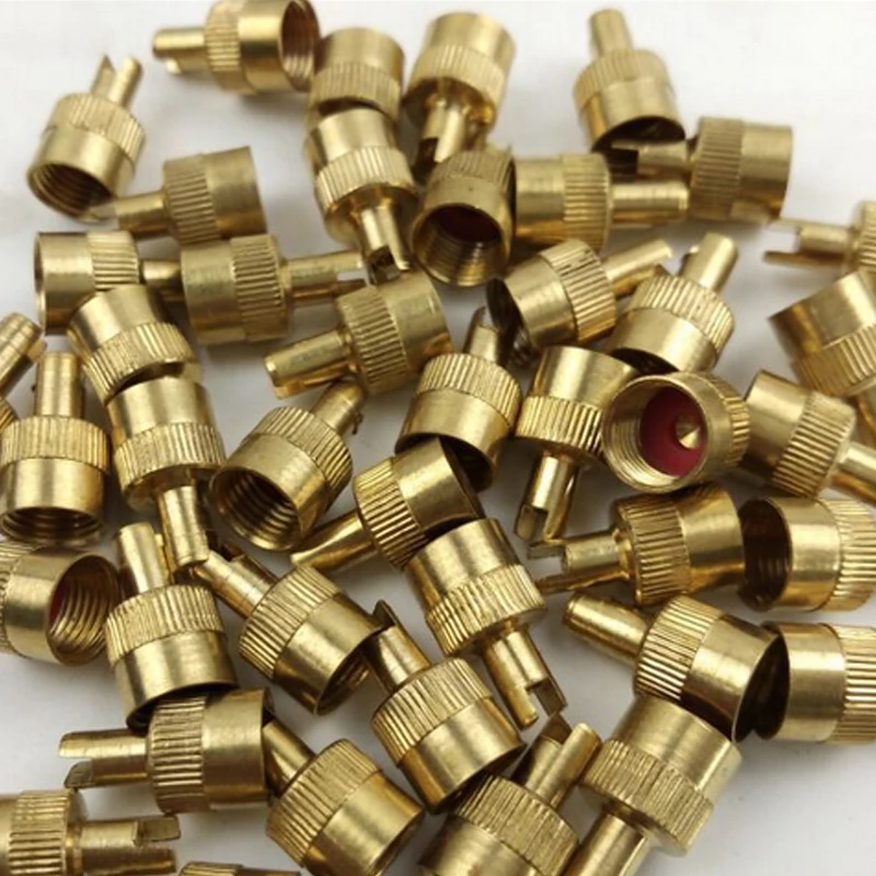 10/40pcs Copper Slotted Head Tire Valve Stem Cap with Core Remover Tool for Auto Motorcycle Bike Tire Wheel Stem Air Valve Caps