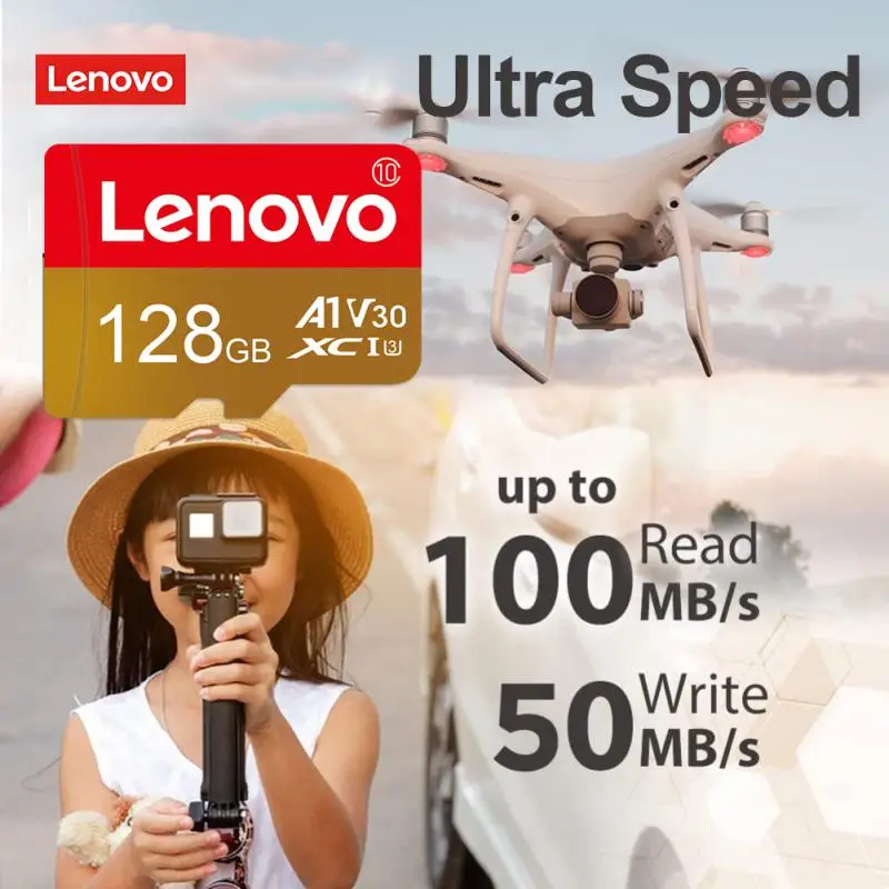 Lenovo High Speed Micro TF SD Card, Cartão de memória original, 1TB, 2TB, 512GB, 10 Micro TF, apto para Ps4, PS5