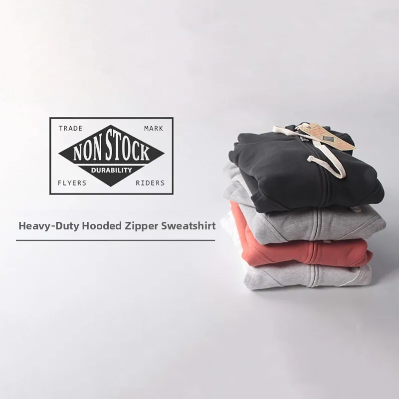 

Тяжелый свитшот Loopba, 500 г, цвет из чистого хлопка, спортивная шапка на молнии с капюшоном, осень-зима, Новое поступление, повседневная молодежная...