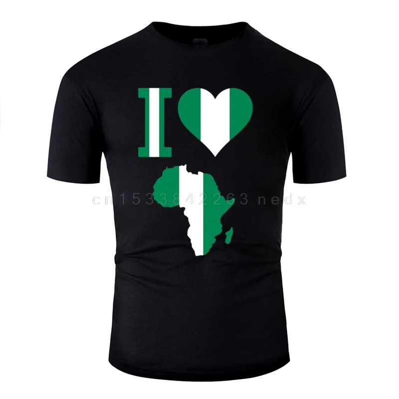 Funny I Love Africa Map Nigeria Men T-shirt Fitness Plus Size XS-5xl Letters Adult Tee Shirts Hip Hop