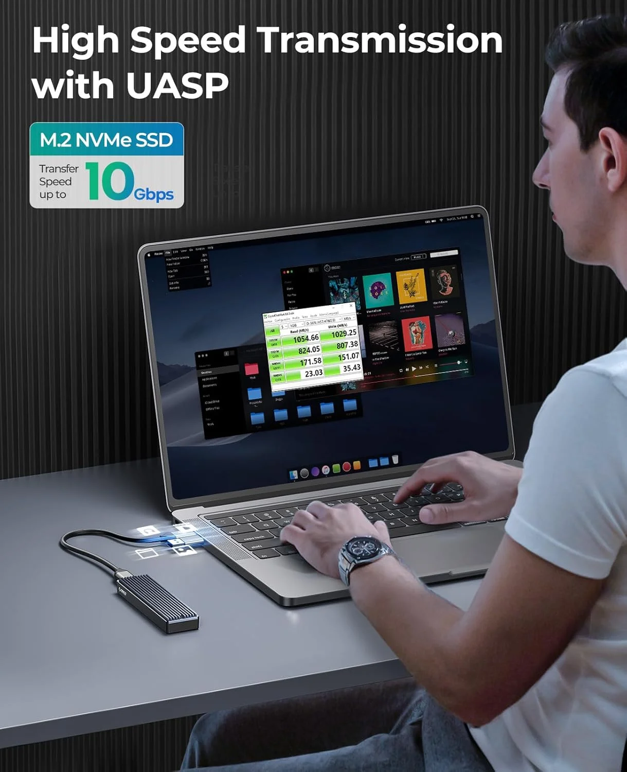 ORICO SSD 케이스 NVMe USB C타입 2 세대, 10Gbps PCIe SSD 케... - 1