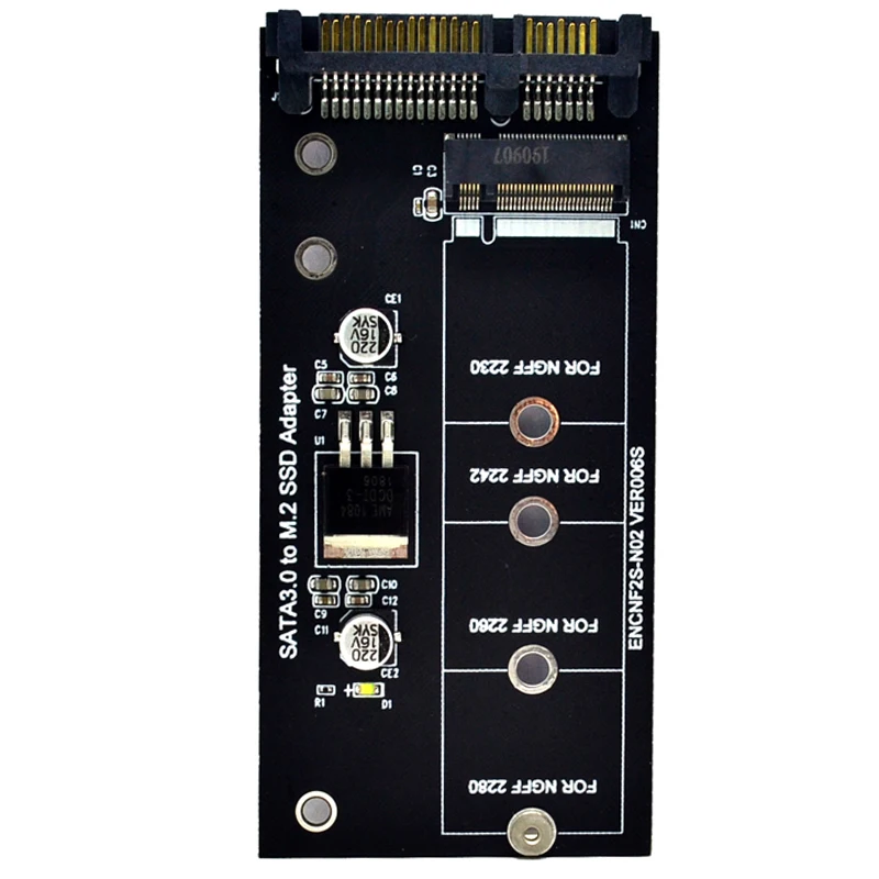 NGFF M.2 어댑터 M2 SATA3 라이저 M.2-SATA 어댑터, SSD M2-SATA 확장 카드 B 키 지원, 30mm, 42mm, 60mm, 80mm