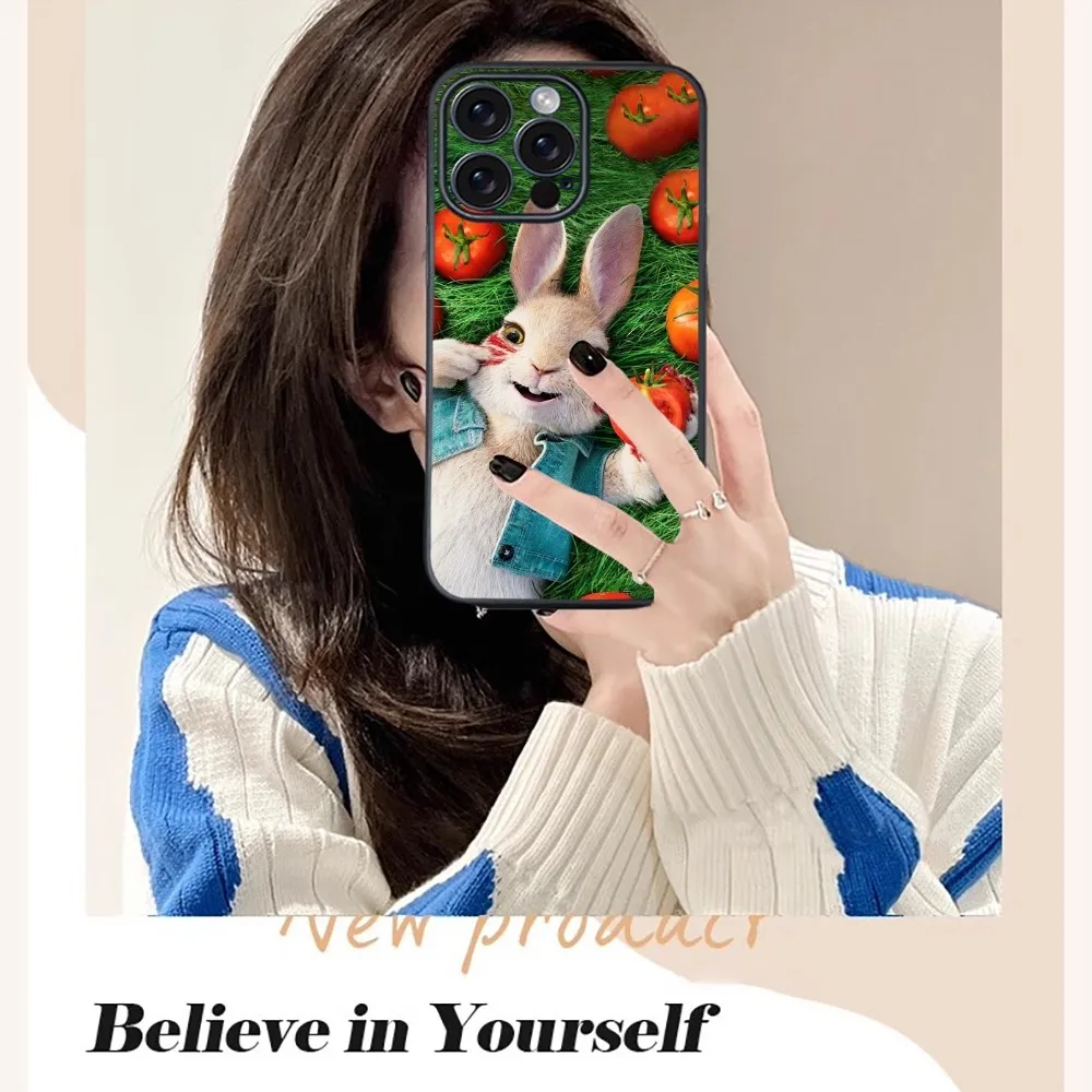 Cute P-Peter R-Rabbit Phone Case For iPhone 16 15 14 13 12 11 PRO MAX PLUS Mini TPU Soft to Skin-friendly case