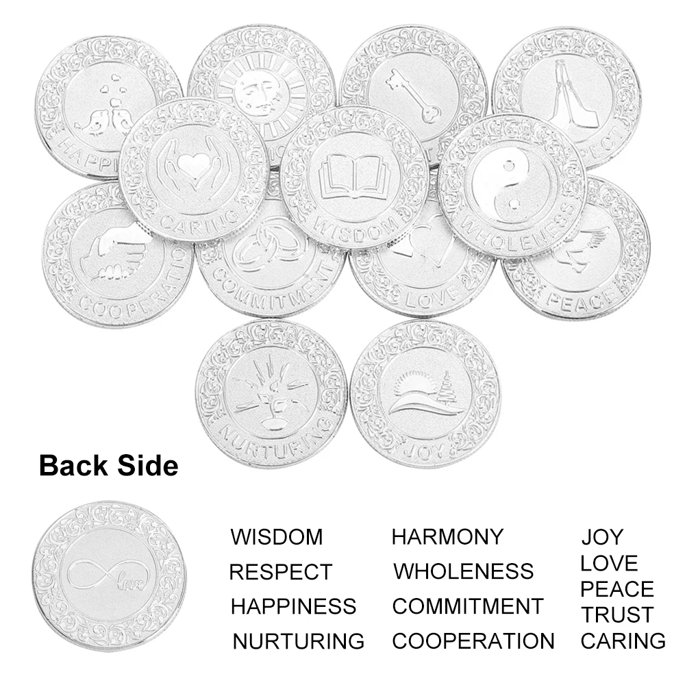 English Silver Plated Silver Catholic Wedding Ceremony Arras De Boda Unity Coins Set With Wood Box Bridal Gifts Aras
