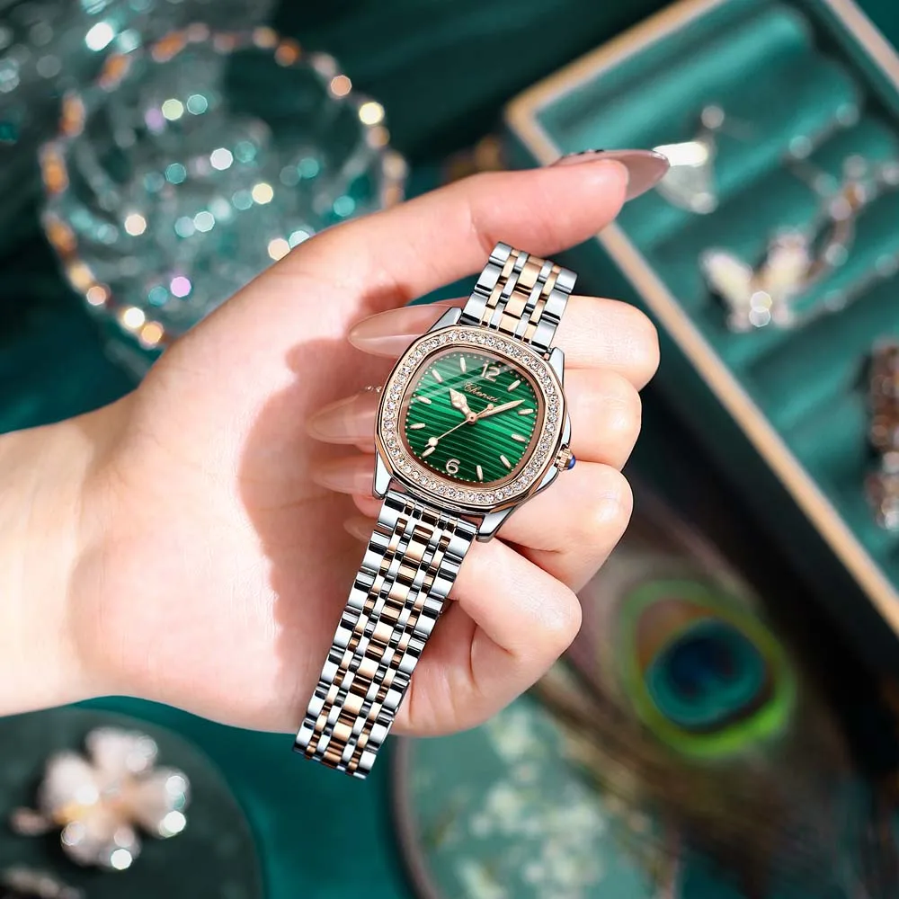 CHENXI Women's Watch Luxury Diamond Quartz Watches Stainless Steel Fashion Dress Wristwatches Clock Gift for Ladies