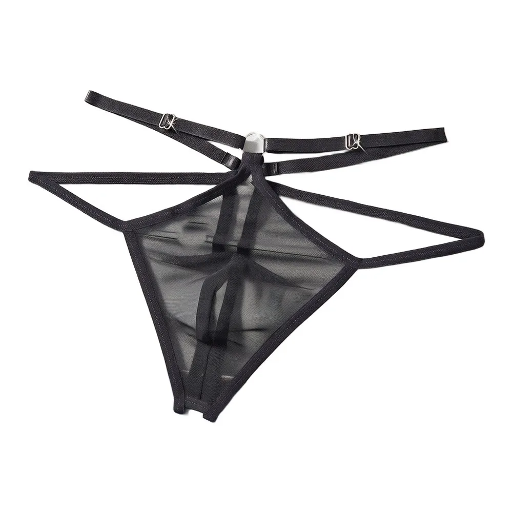 Comfortable Mesh Men's Thin Thong Hollow Out Transparent Men Underwear Low Waist Thin Strip Triangle Panties Exotic