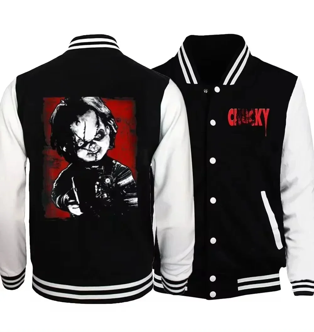 2025 Fashion Child's Play C-Chucky and T-Tiffanys Baseball Jacket Sweatshirt Hoodie Costume Men & Women Hoodie Casual Jacket