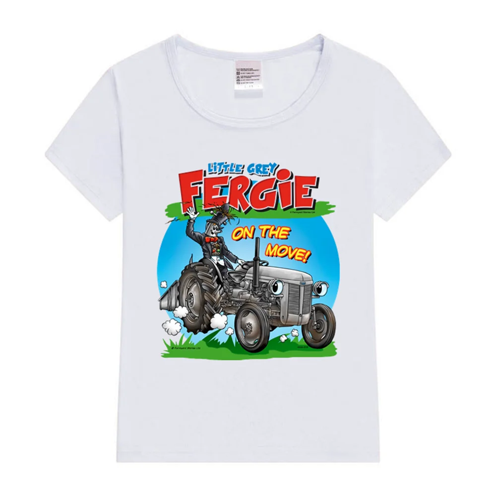 Little Grey Fergie on the move! Kids T-Shirt Graphic Print T-shirt Girls Aesthetic Pink Tops Tee 2024 Summer New Fashion T Shirt