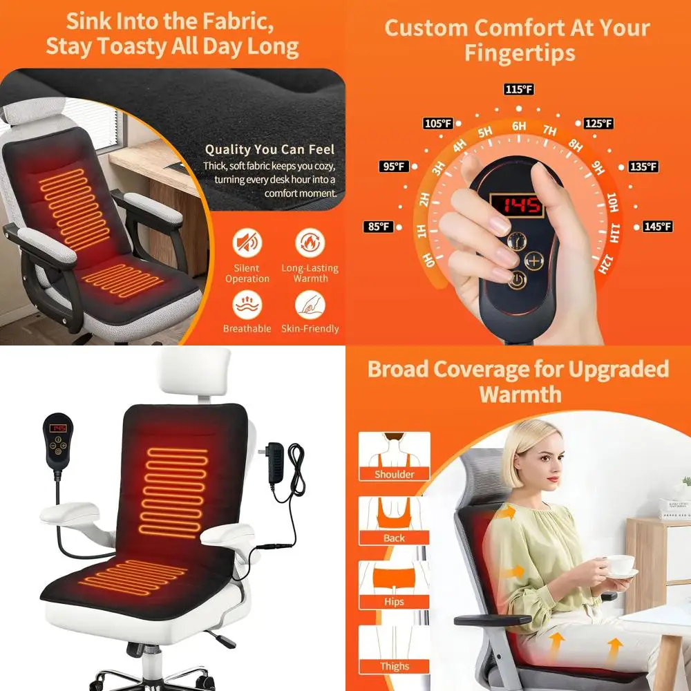 

7-Level Adjustable Heated Seat Cushion with Auto-Off for Comfortable Warmth