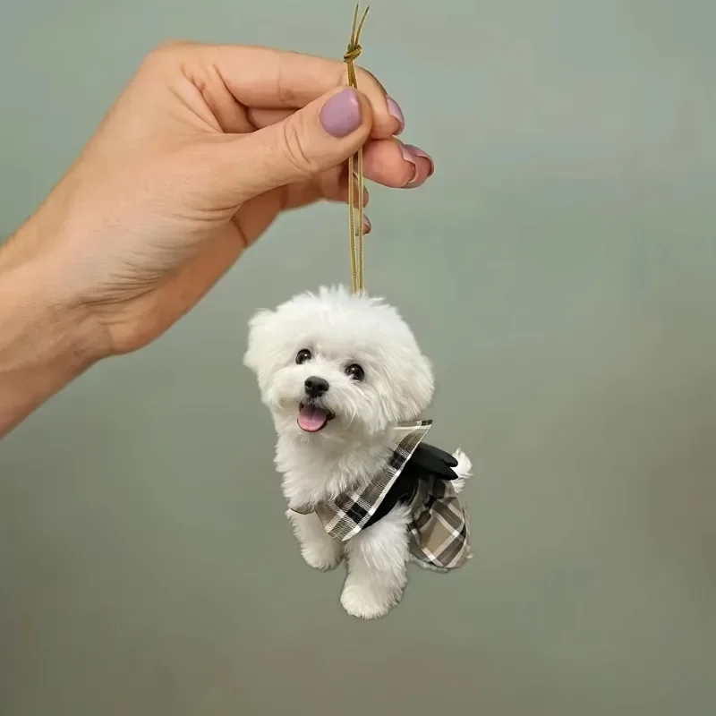 1pc Cute acrylic puppy car decorations are the perfect choice for Christmas trees, couple gifts, home and backpack decorations