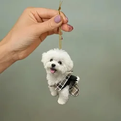 1pc Cute acrylic puppy car decorations are the perfect choice for Christmas trees, couple gifts, home and backpack decorations