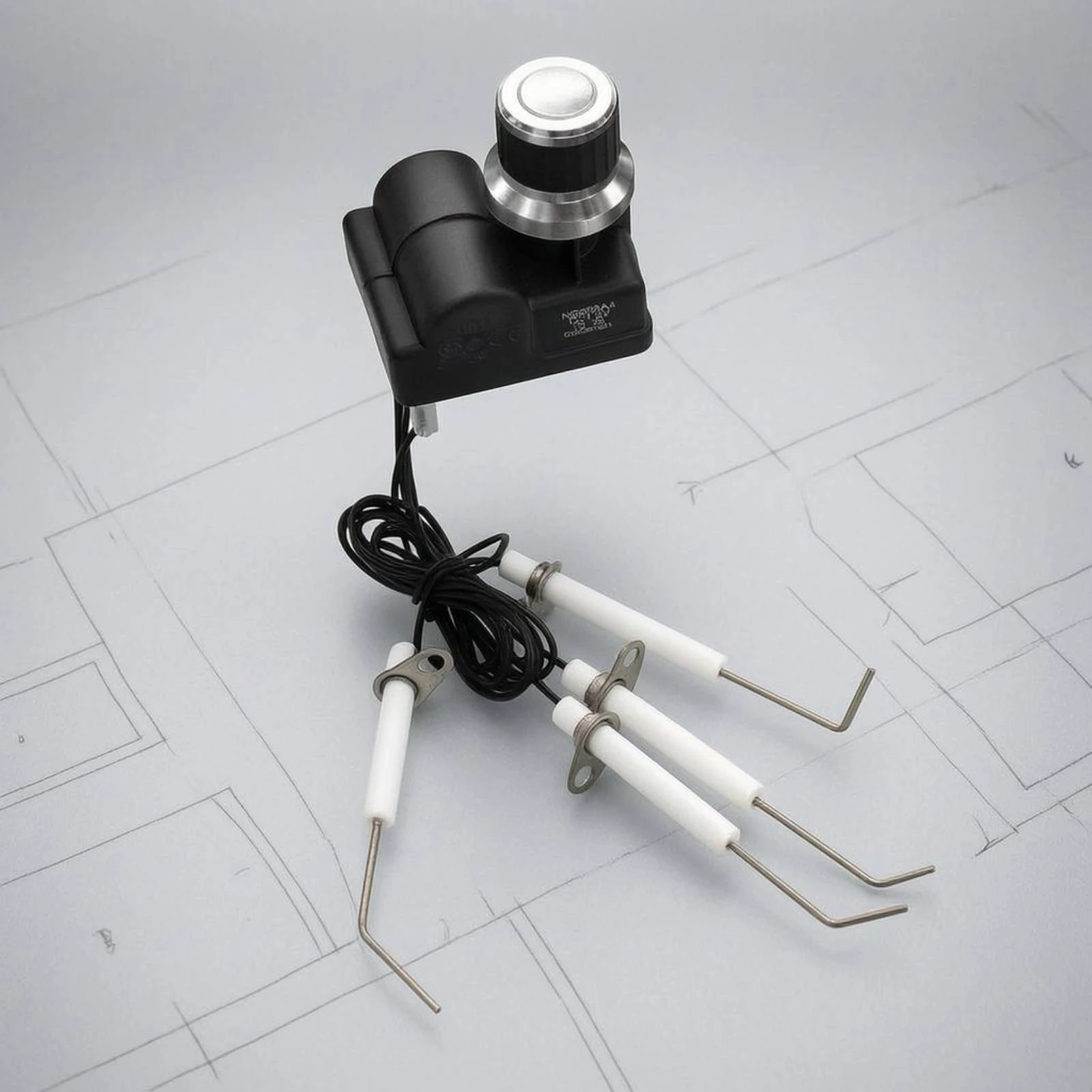Griddle Igniter Module Push Button Grill Igniter Replacement Kit Grill Ignition Wire Set Long Flexible Ignition Electrode Wire