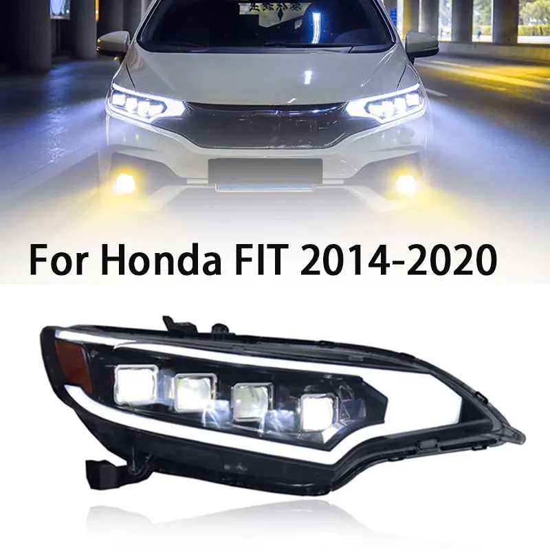 Car Headlights For Honda FIT GK5 LED Headlight 2014-2020 JAZZ Head Lamp DRL Signal Projector Lens Automotive Accessories