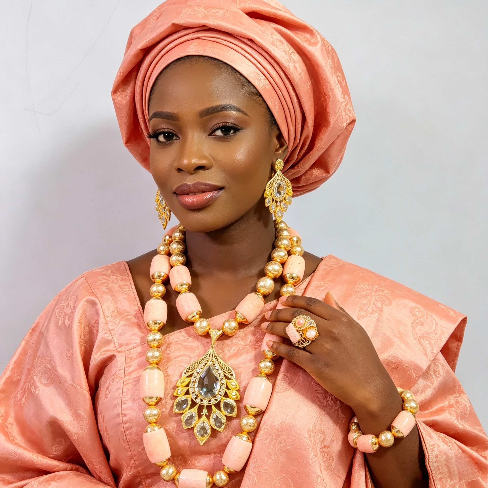 

2026 New nigerian wedding original coral beads african jewelry sets