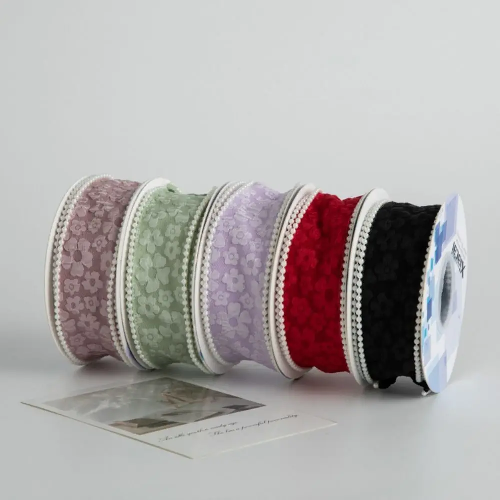 5Yard 4cm Flower Trim Ribbon Lace Embroidery Dopamine Edge Trim Decorating DIY Photo Props Gift Wrapping Ribbon