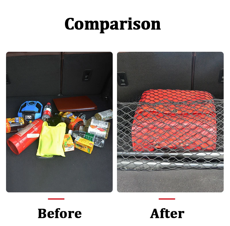 Car Rear Trunk Net Mesh elastico Nylon Back Cargo Storage Organizer doppio strato portapacchi accessori per auto universali