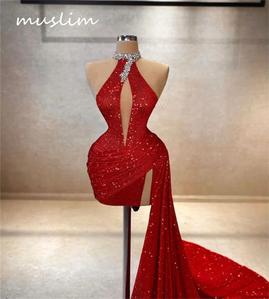 

Shine Red Sequin Prom Dress With Train O Neck Sparkly Mini Short Evening Dresses 2024 Beaded Glitter Cocktail Graduation Party