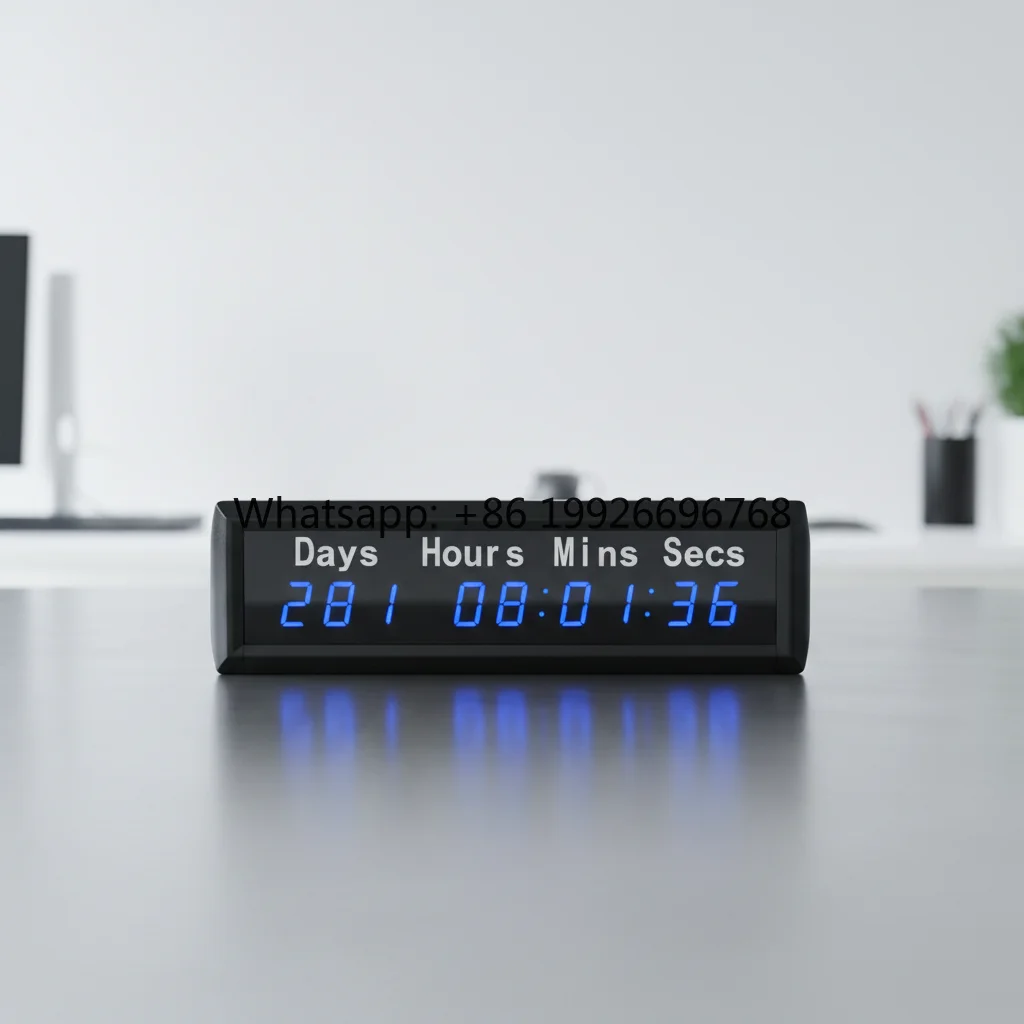Aluminum Digital   Electric Desk Countdown Countup Days Hours Minutes Seconds Display Multi-Function Wall
