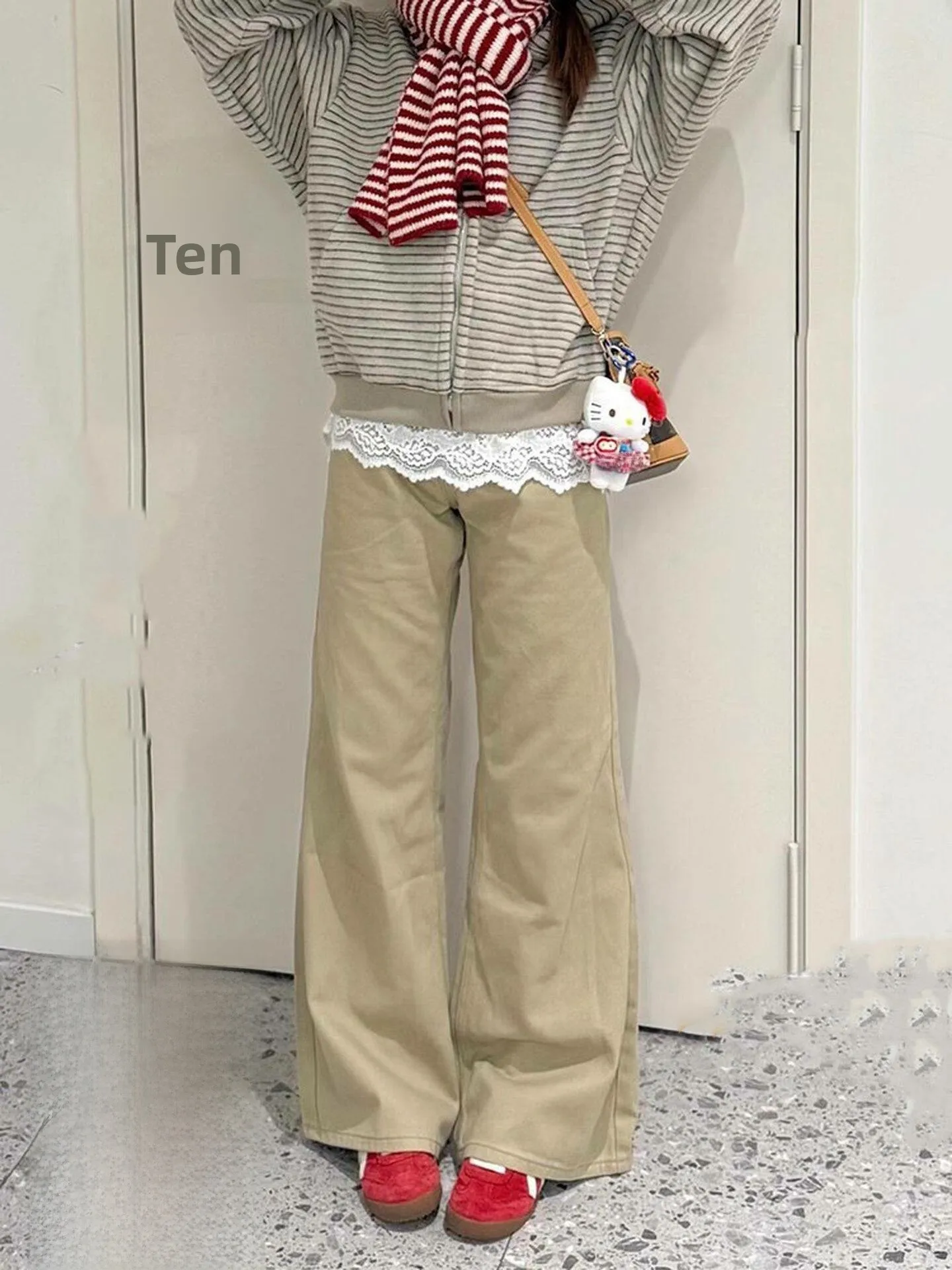 

Retro American Loose Fit Thin Khaki Color Denim Jeans Women Summer New Style plus Size Slim Wide Leg Pants High Waist Zipper