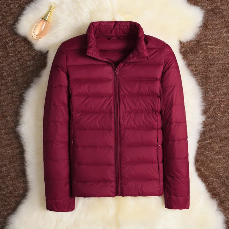 11 Colors Women Korean Slim Fit Stand Collar Puffer Jackets 2024 New Arrivlas Top Grade White Duck Down Warm Female Light Coats