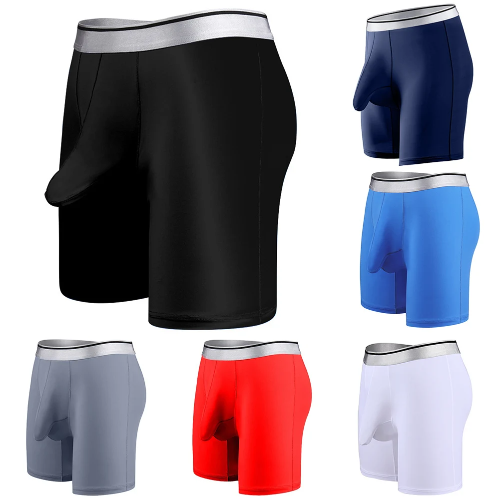 Men's Plus Size Boxer Briefs Breathable Comfy Underwear Workout Sleepwear XL 6XL White Red Black Gray Blue Royal Blue