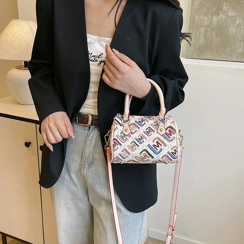 

2025 Kids Crossbody Bag - Cute Boston Pillow Bag for Girls, Fashion Printed Shoulder Purse with Adjustable Strap