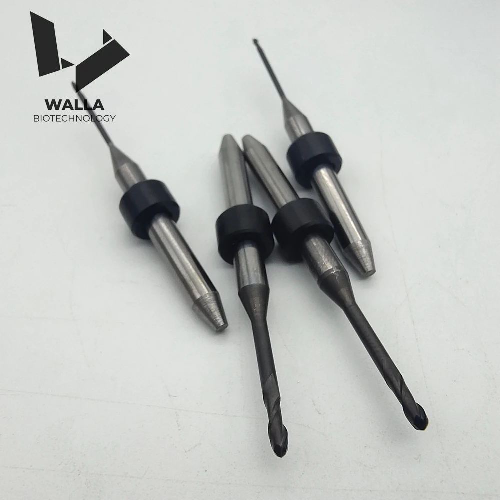 UP3D P52 P53 Carbide Bur Single Spiral Flute 0.3mm 0.6mm 1.0mm 2.0mm  for PMMA Acrylic PEEK Wax Milling